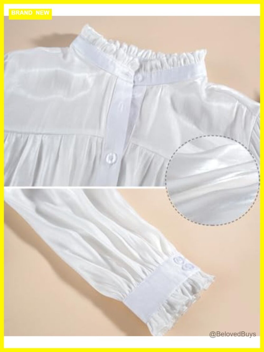 Victorian Gothic Blouse Button Down Renaissance Top Ruffle Tie - Picture 6 of 6